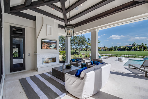 Single-family home backing directly onto a golf course fairway in Lake Nona