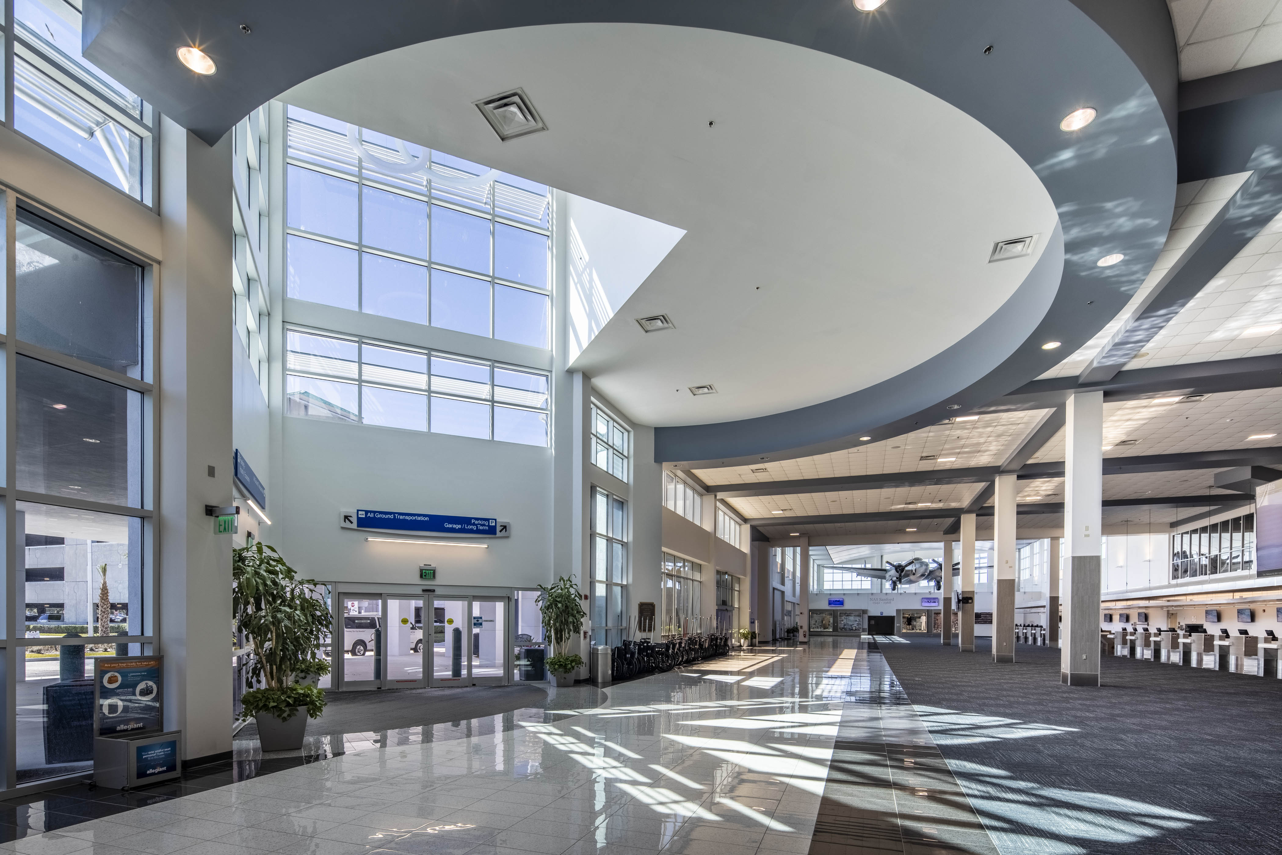 Terminal at Orlando Sanford International Airport in Seminole County, north of Lake Nona