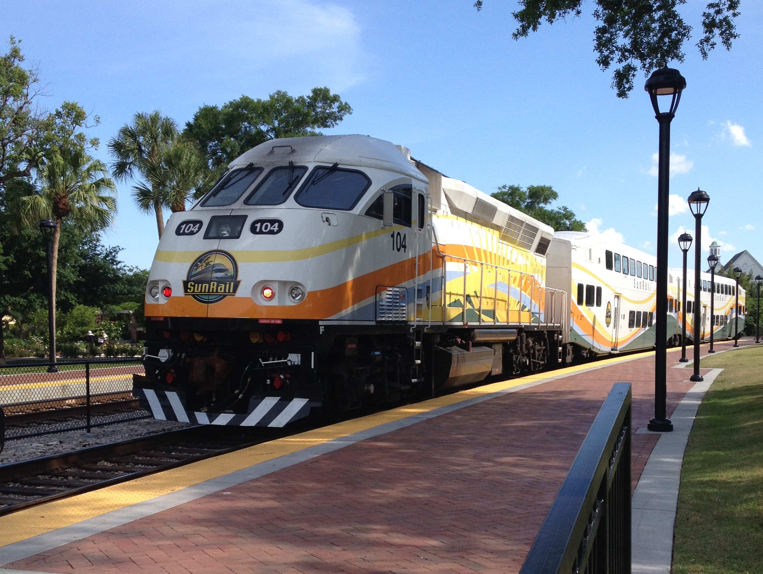 SunRail commuter train at the Meadow Woods station west of Lake Nona