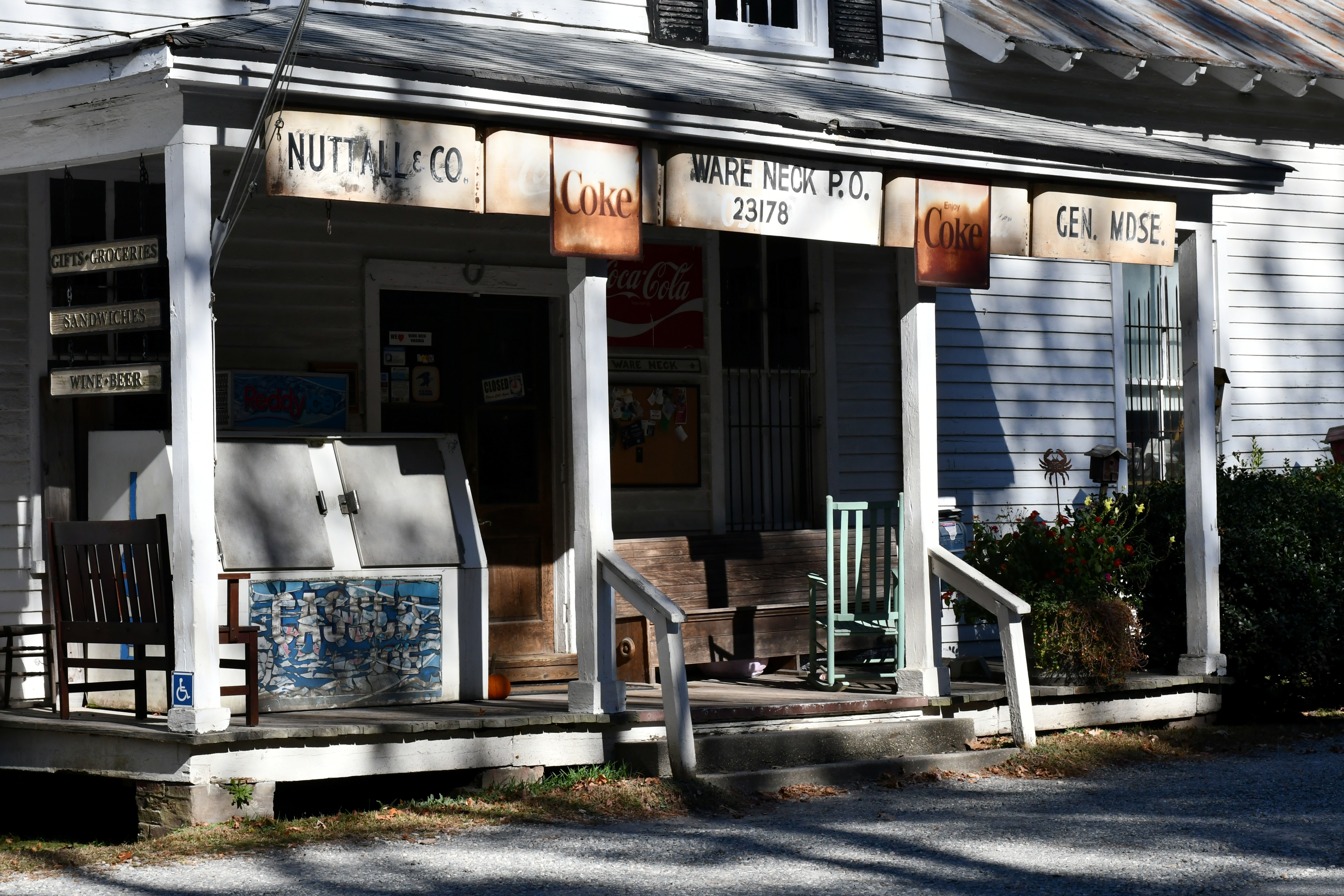 Historic Nuttall & Co. General Store in Ware Neck, Gloucester County, Virginia — one of the iconic landmarks of Gloucester's rural community. Photo by local real estate agent Larry McKinney, serving Gloucester County and Eastern Virginia.