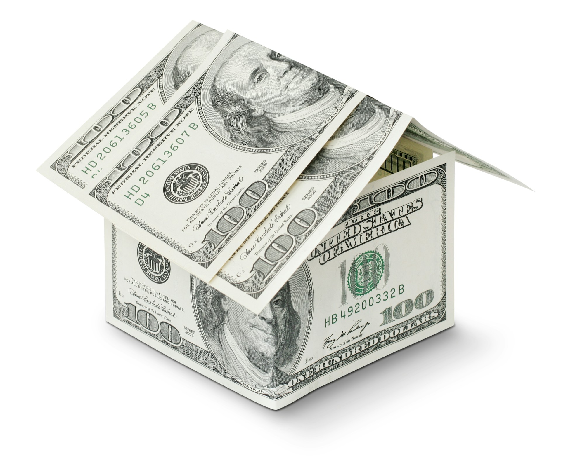 Home using One Hundred Dollar Bills