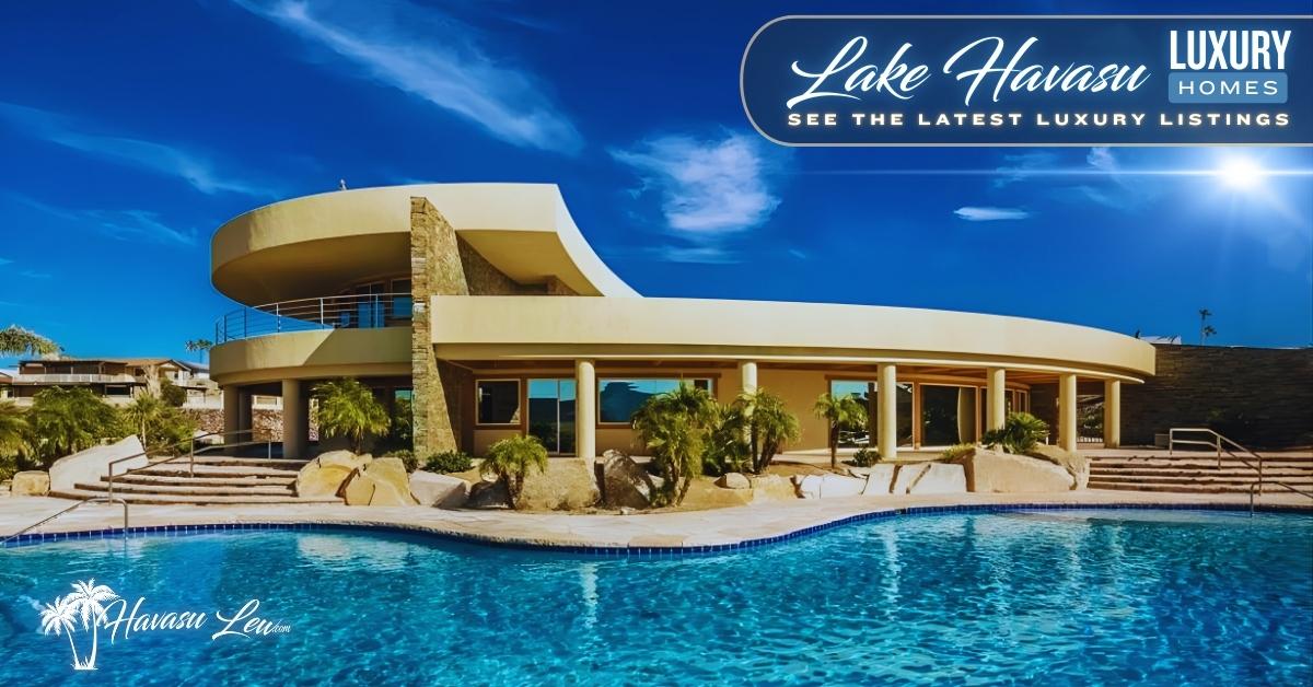 Lake Havasu luxury homes for sale with resort-style pool and panoramic lake and mountain views