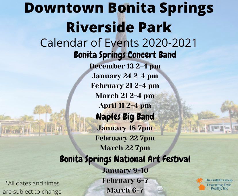 Downtown Bonita Springs Florida Riverside Park Calendar Of Events 2020 2021 Downtown Bonita Springs Florida Riverside Park Calendar Of Events 2020 2021