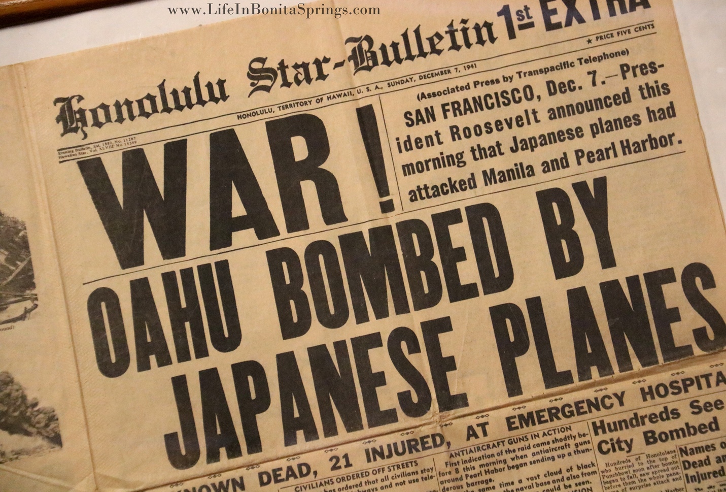 Military Museum Newspaper Display