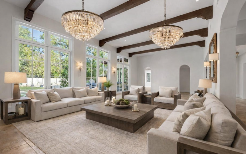 Professionally staged luxury living room