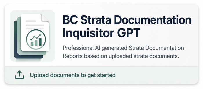 AI strata documentation report assistant for uploaded BC strata documents