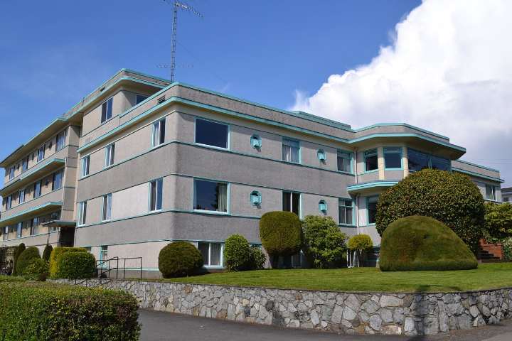 Beacon Lodge, a low-rise apartment building on Douglas Street in James Bay, Victoria