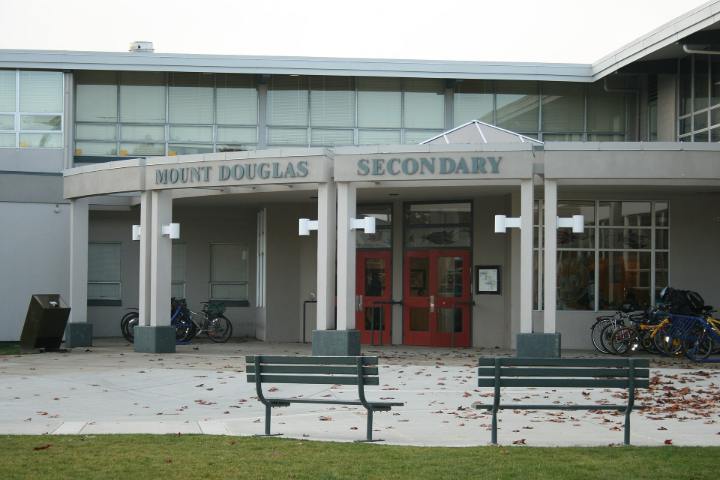 Mount Douglas Secondary School entrance in Saanich