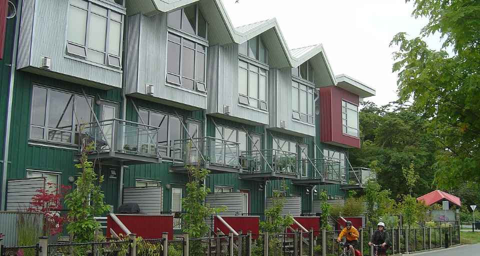 Modern townhomes at the Railyards in Vic West, Victoria BC