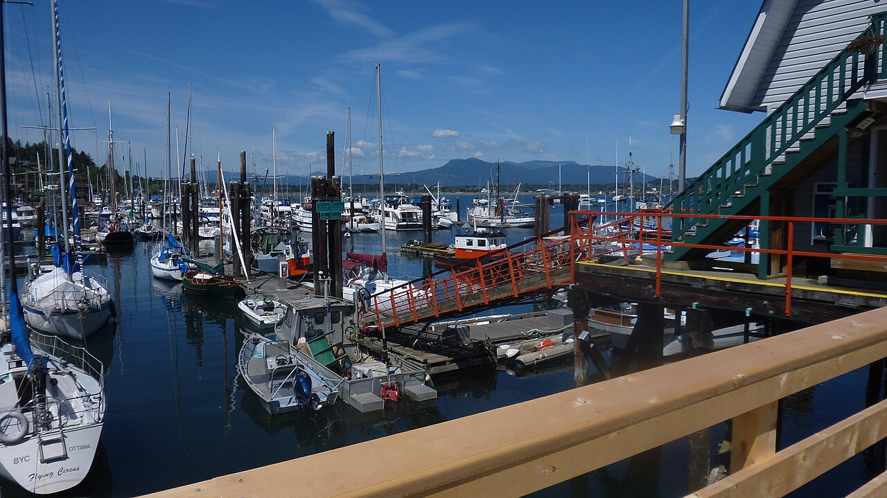 Boats and docks at the Cowichan Bay marina