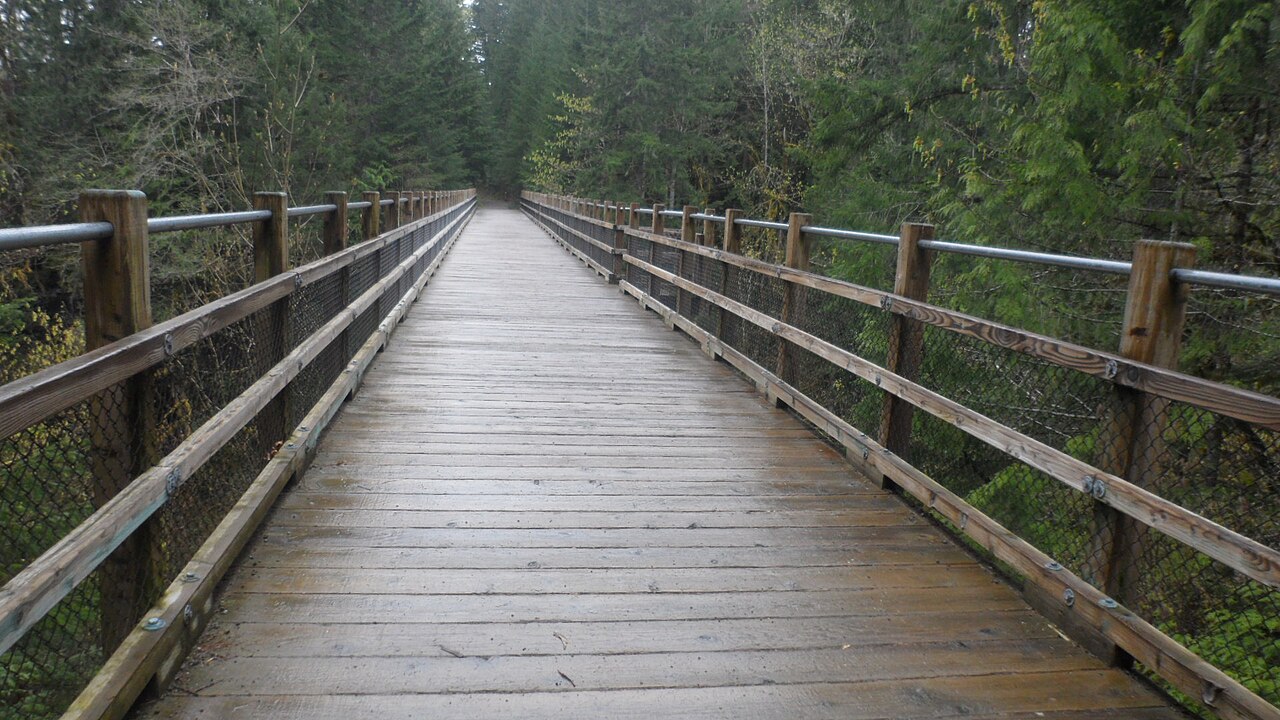 Holt Creek Trestle walkway on the Trans Canada Trail near the Cowichan River