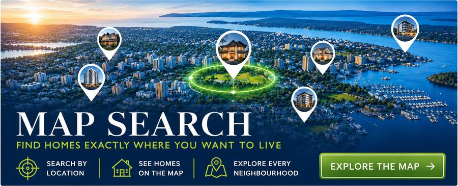Map Search &mdash; find homes by location throughout Greater Victoria