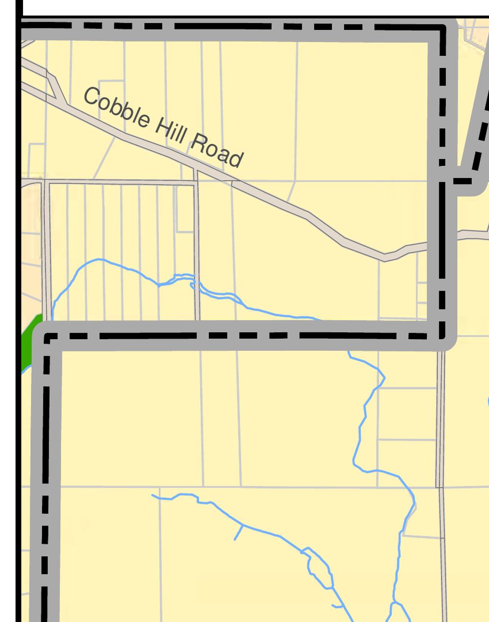 Map of Mill Bay showing the village, Saanich Inlet, Trans Canada Highway, parks, trails and surrounding roads
