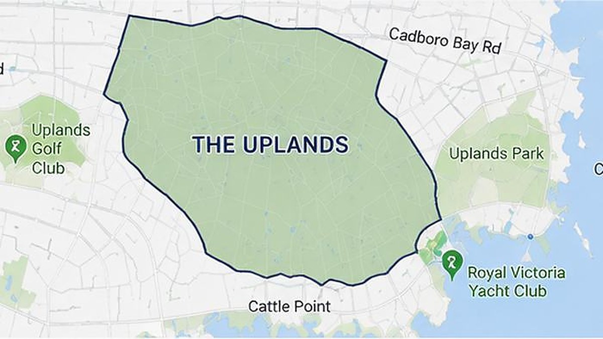 Map of The Uplands neighbourhood in Oak Bay Victoria BC