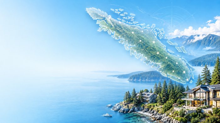 Map-based view of Vancouver Island properties for sale beyond Greater Victoria