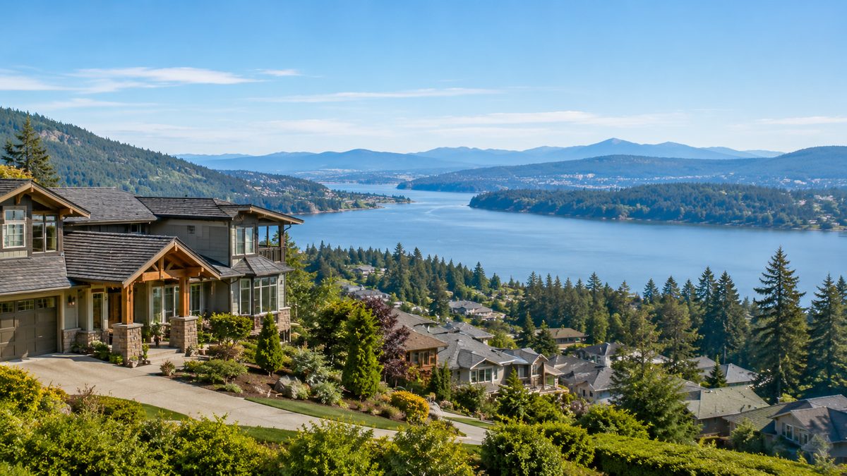 View Royal view homes for sale with water, mountain, harbour, inlet, and treetop views in View Royal BC