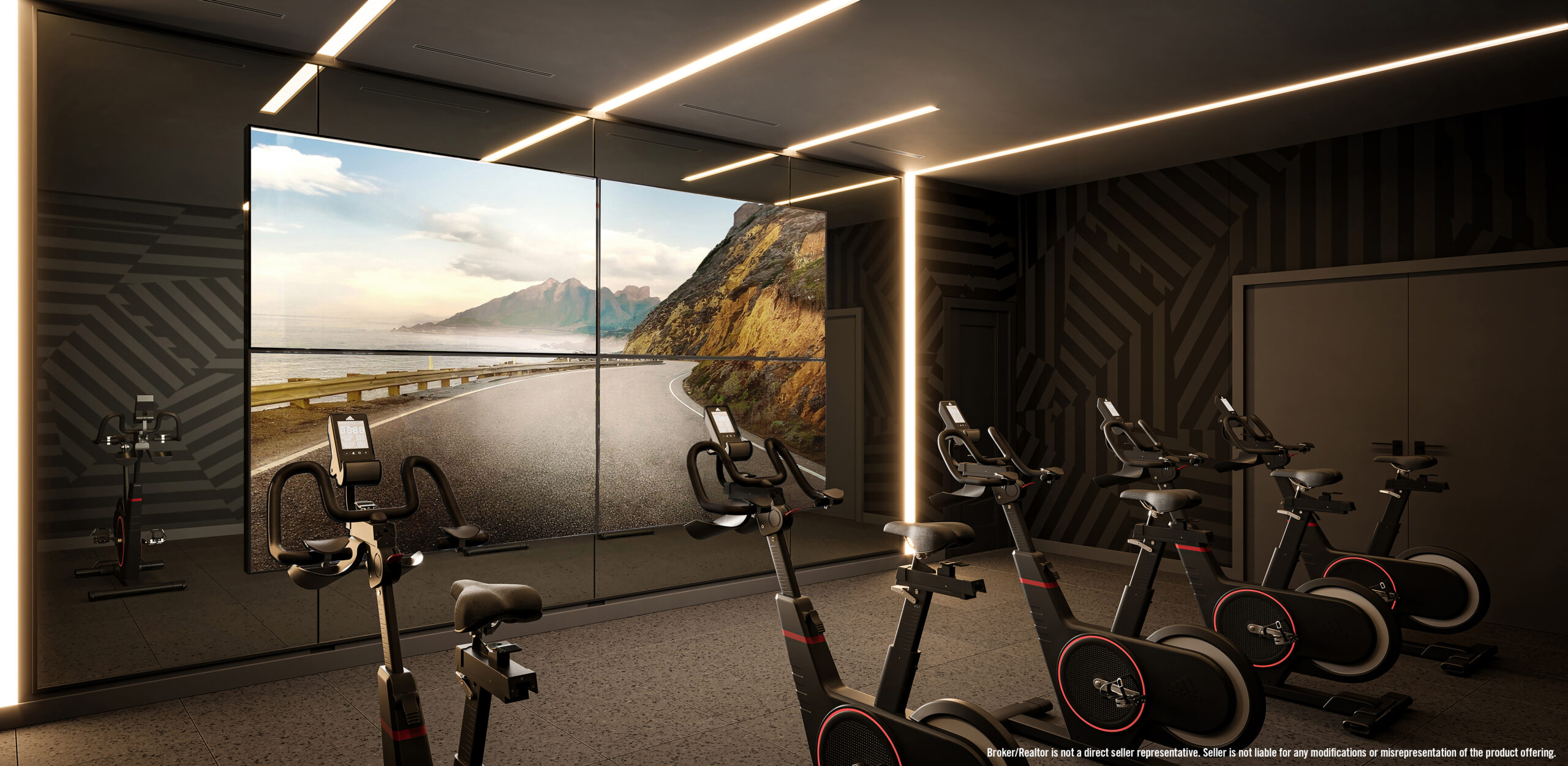 spin room at Andia condos 