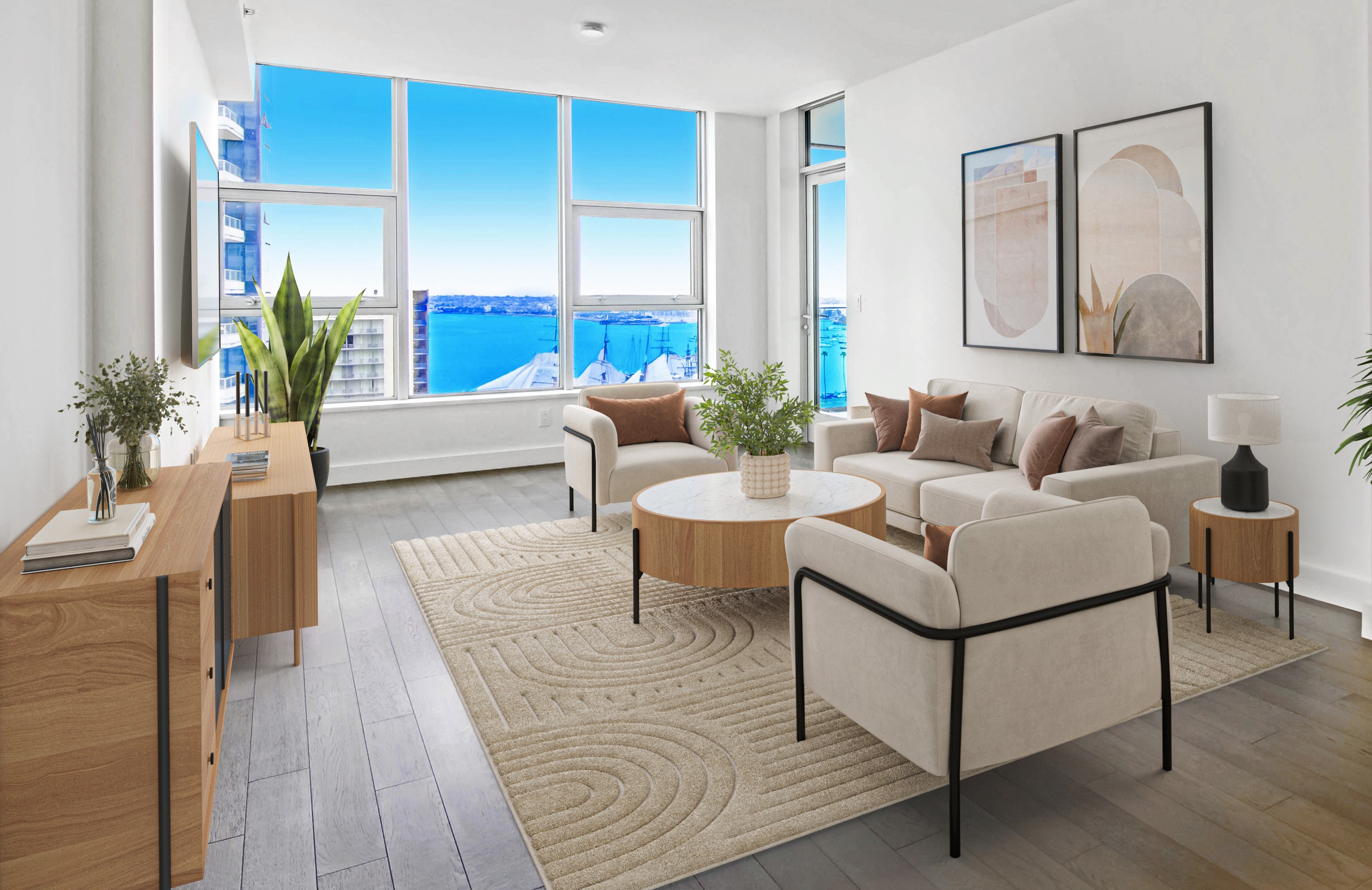 Living Room views at Savina Condos Little Italy