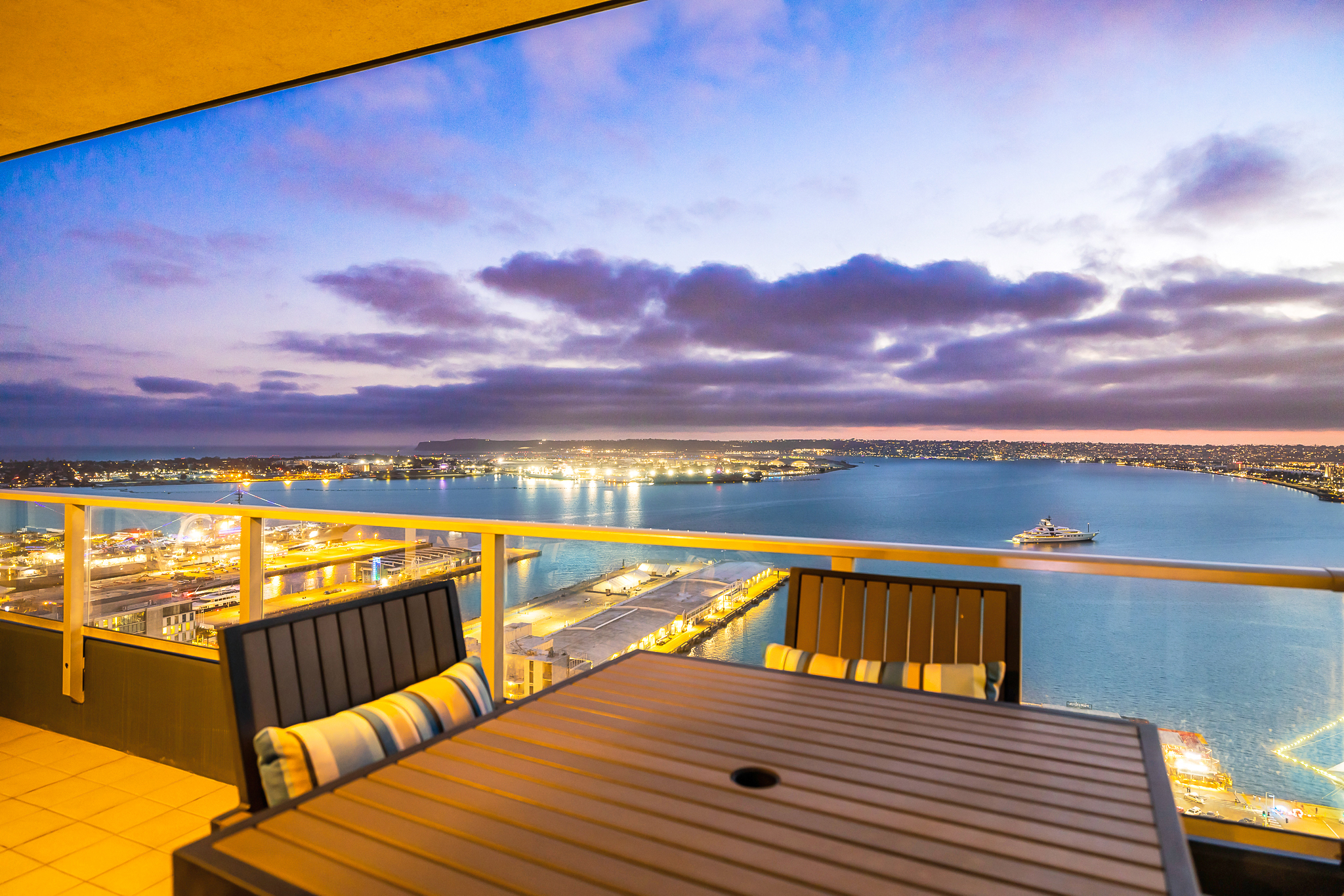 bay views from the Bayside Condos in Downtown San Diego