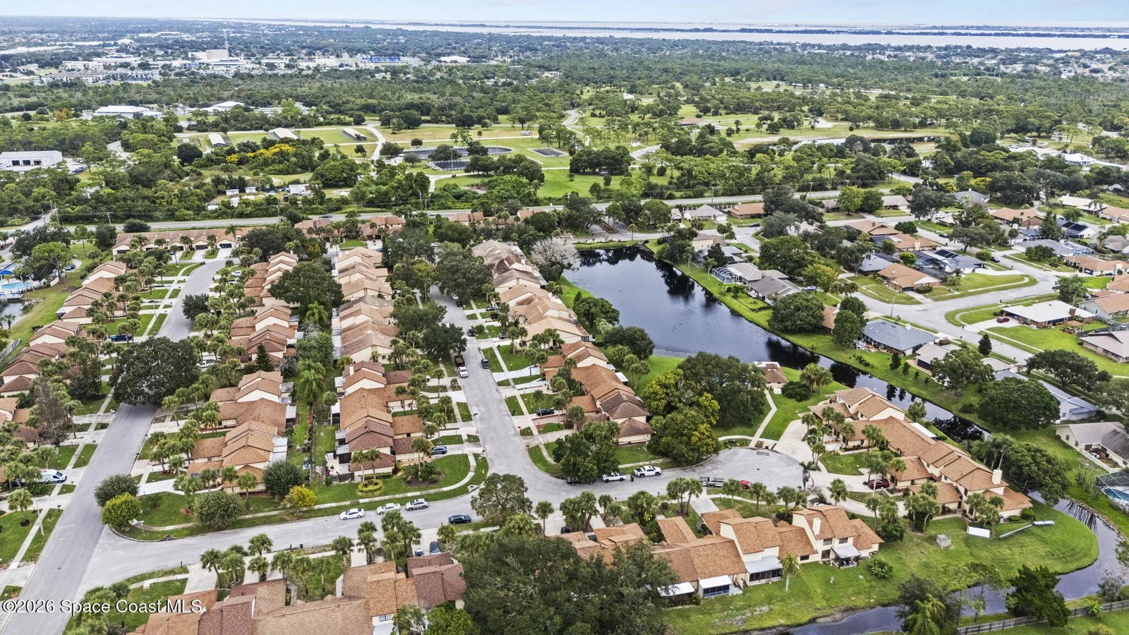 Aerial view of the Weston Park neighborhood in Melbourne FL