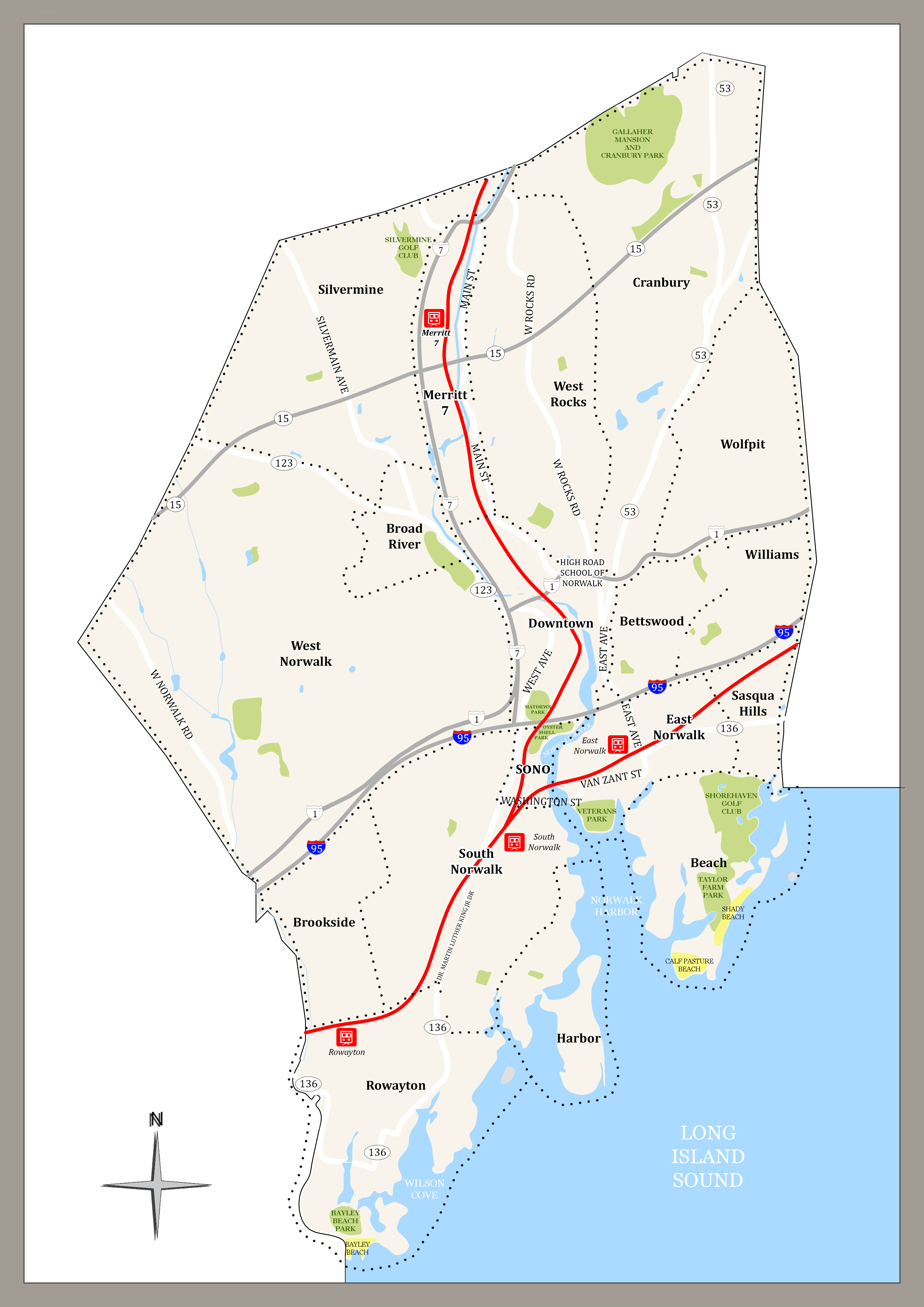 Norwalk Neighborhood Map