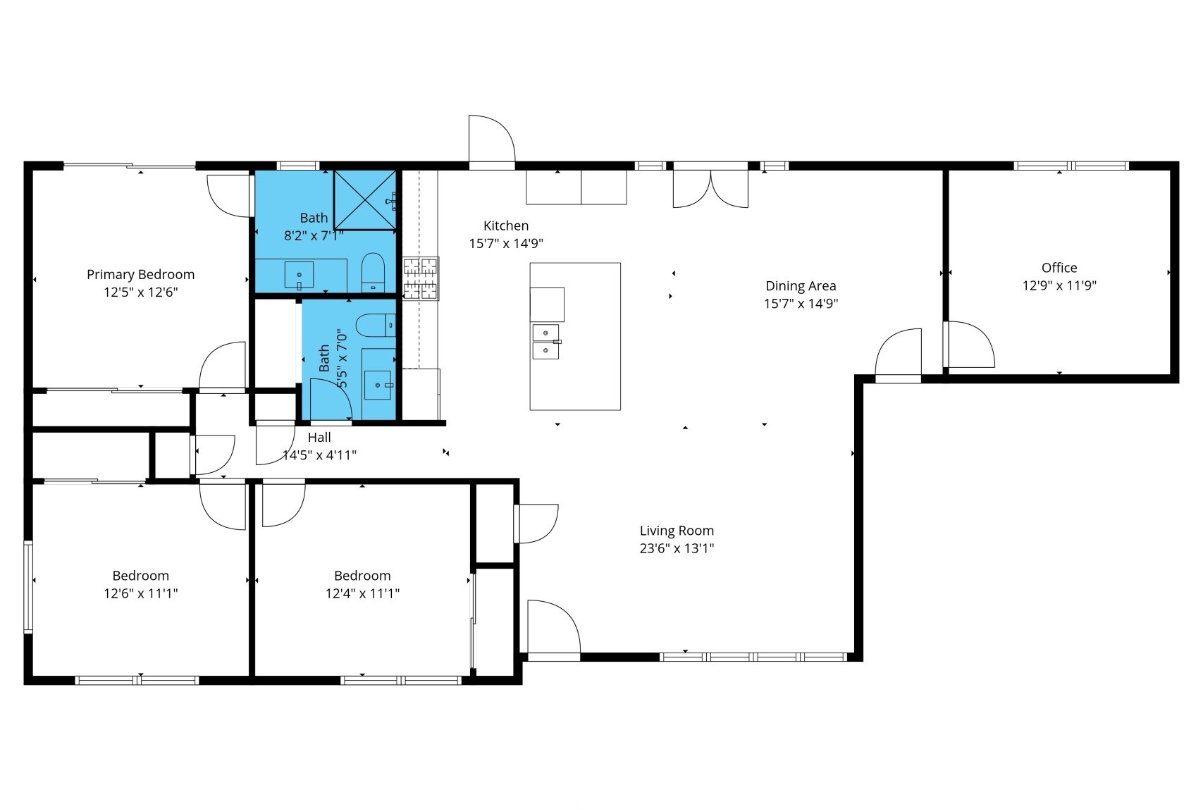 1109 E Nicolet Ave Phoenix floor plan, 3 bedroom plus den 2 bath single story 1787 sqft