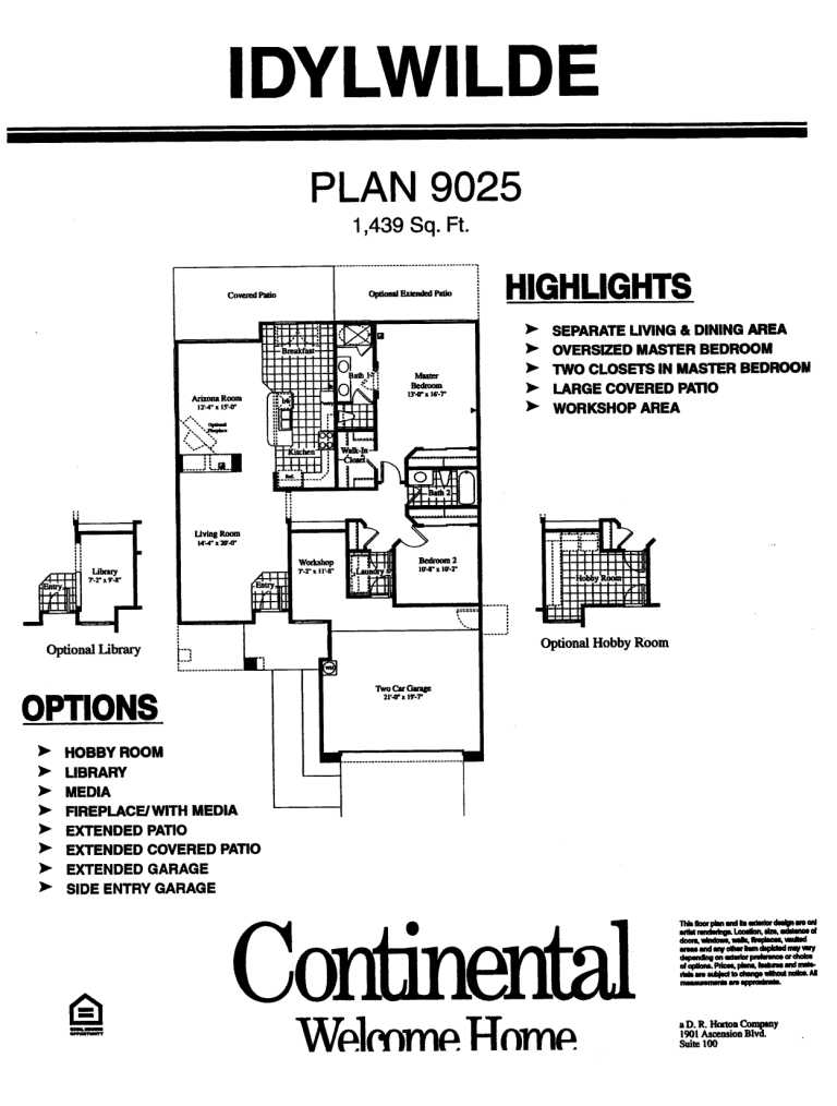 Idylwilde floor plan, Arizona Traditions 55+ community in Surprise AZ