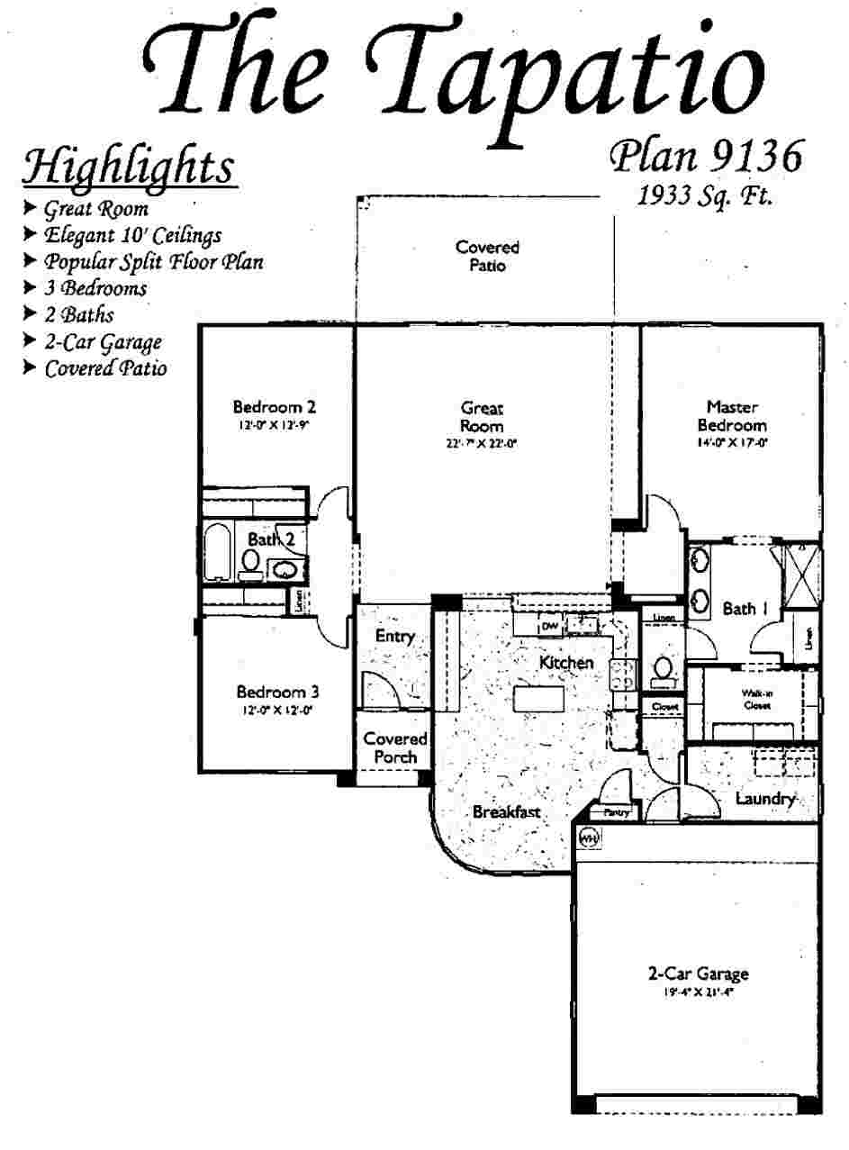 Tapatio Floor Plan Tapatio Model Arizona Traditions