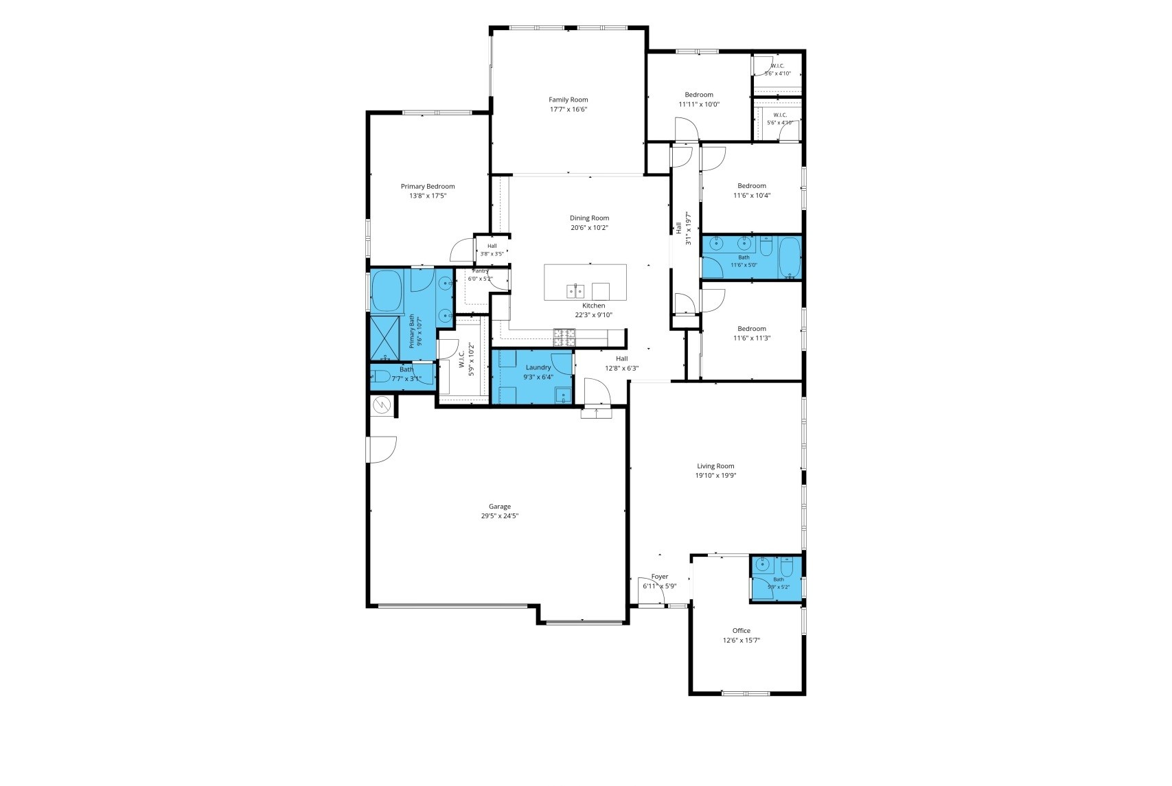 2151 N Beverly Pl Buckeye Verrado floor plan, 4 bedroom 2.5 bath single story 2576 sqft