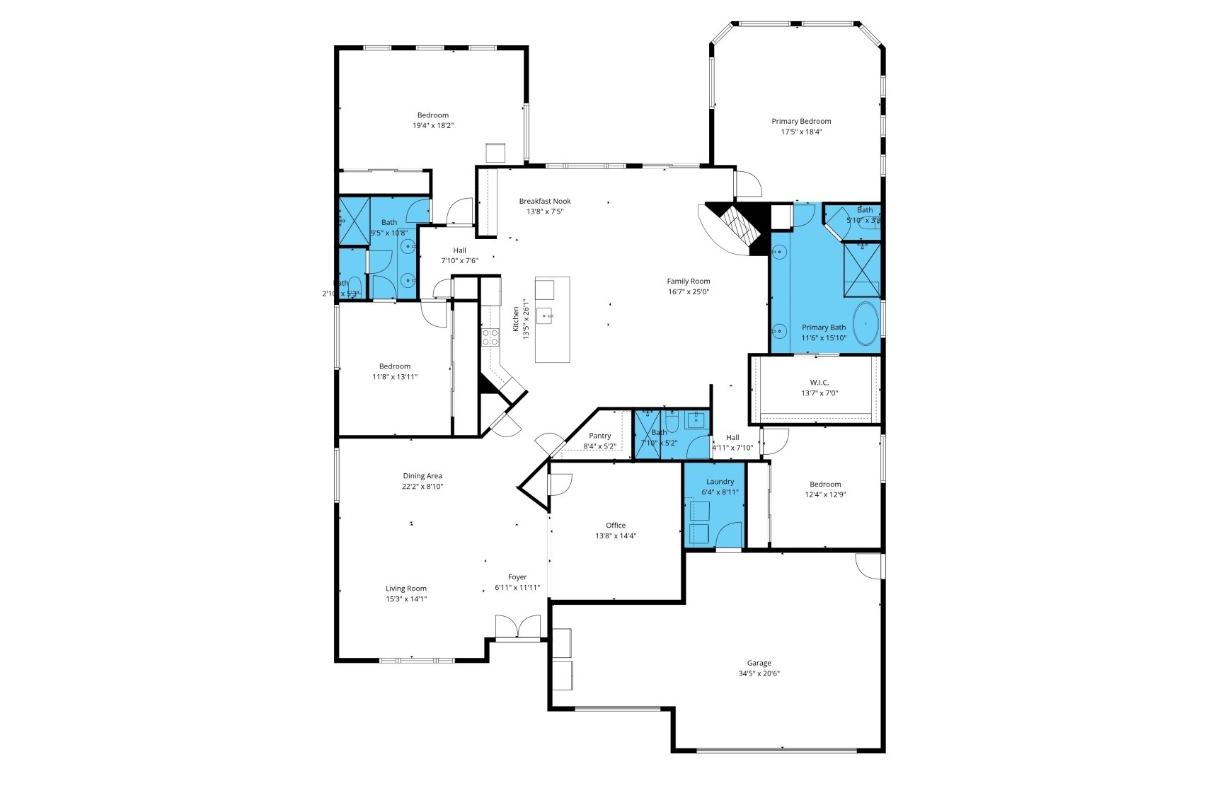 27506 N 98th Ln Peoria floor plan, 4 bedroom plus den main home with detached guest house, 3115 sqft