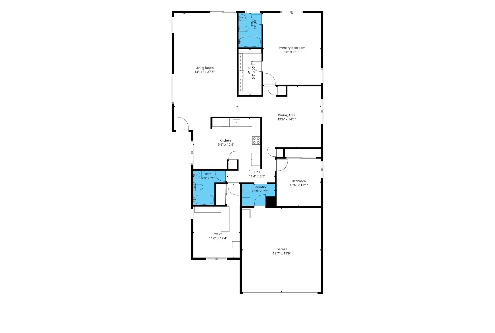 7444 S Sunrise Way Buckeye floor plan, 3 bedroom plus den, 2 bath, 1653 sqft