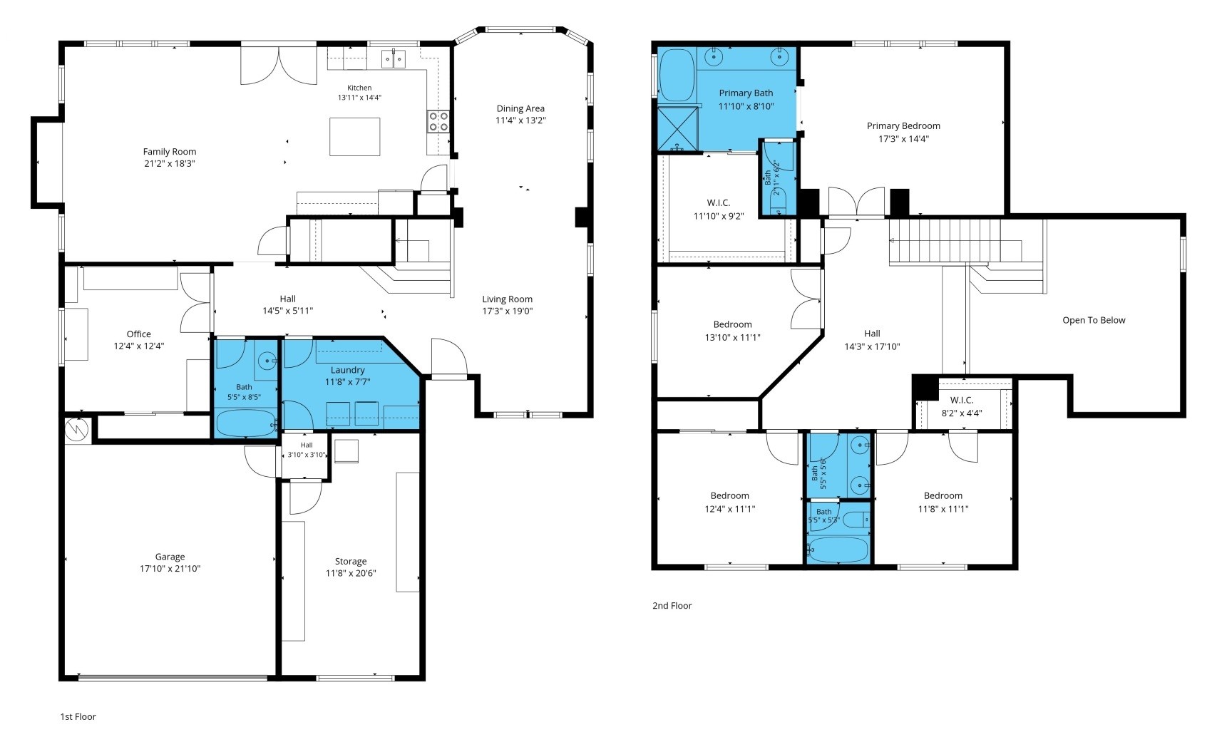 9032 W Adam Ave Peoria floor plan, two-story 4 bedroom 3 bath 2858 sqft with main-level bedroom, upstairs office and loft