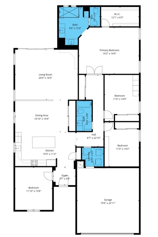 9340 W Pasadena Ave Glendale floor plan, 3 bedroom plus den, 2 bath single level 2088 sqft
