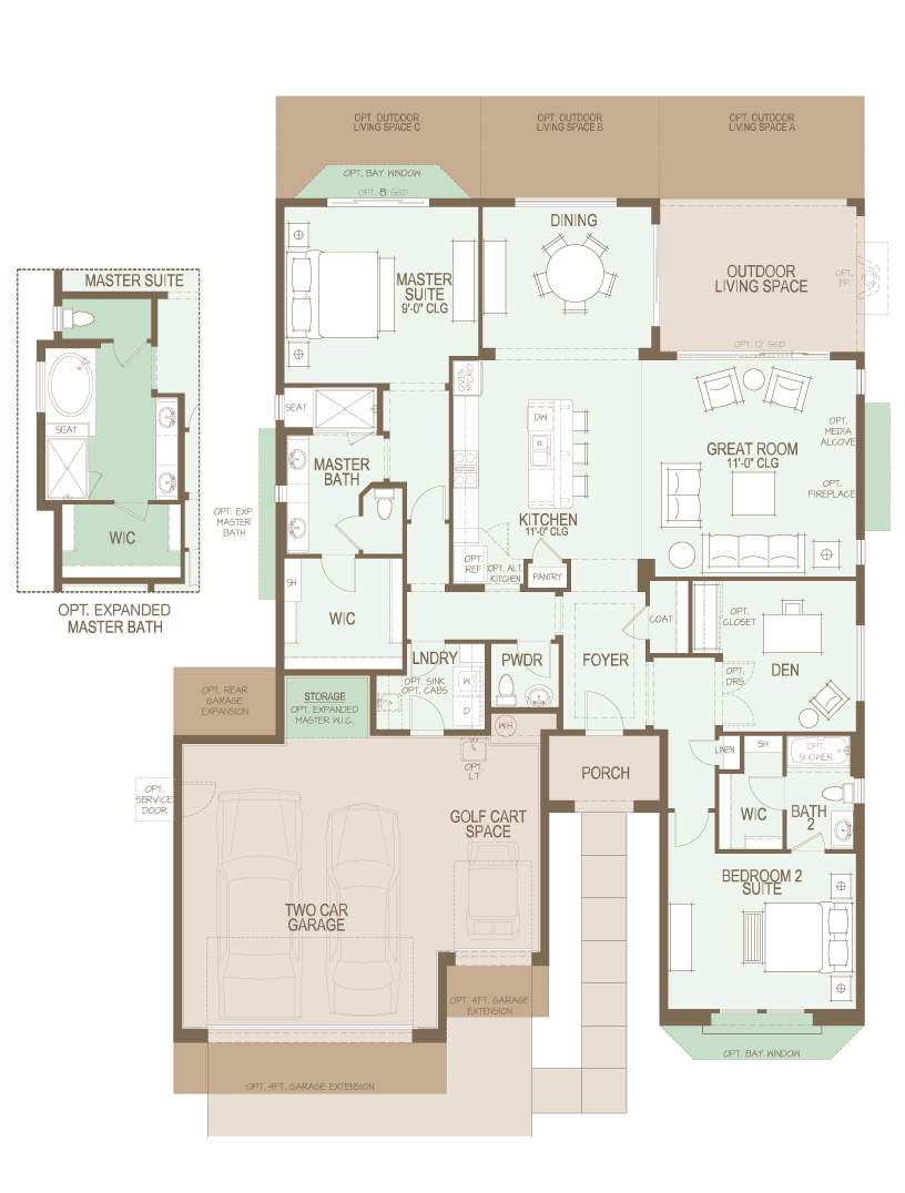 Cortez 2051 floor plan, PebbleCreek 55+ community in Goodyear AZ