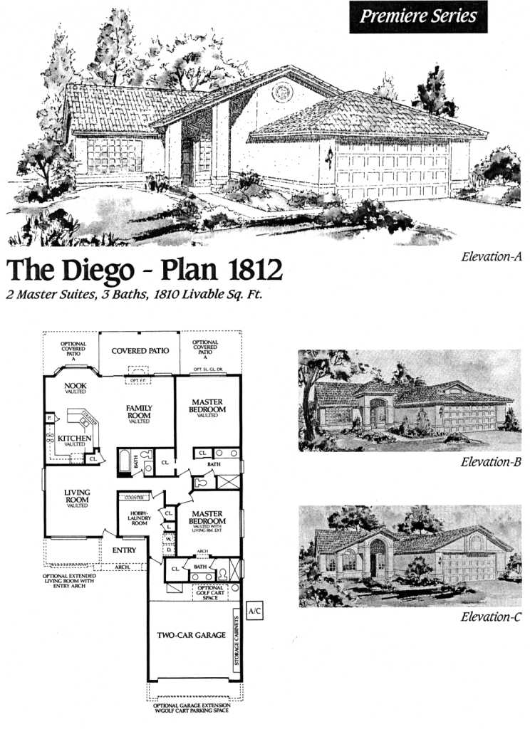 Diego 1812 floor plan, PebbleCreek 55+ community in Goodyear AZ