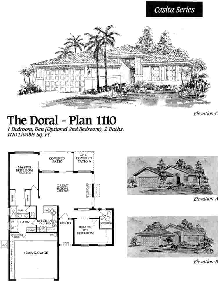 Doral 1110 floor plan, PebbleCreek 55+ community in Goodyear AZ
