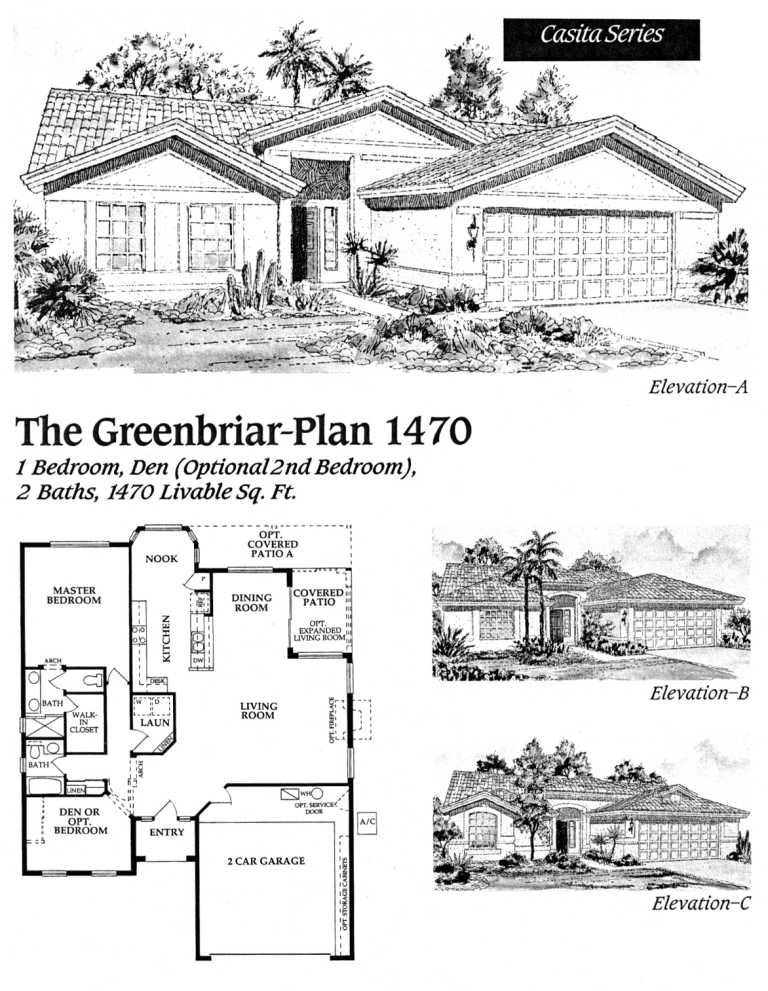 Greenbriar 1470 floor plan, PebbleCreek 55+ community in Goodyear AZ