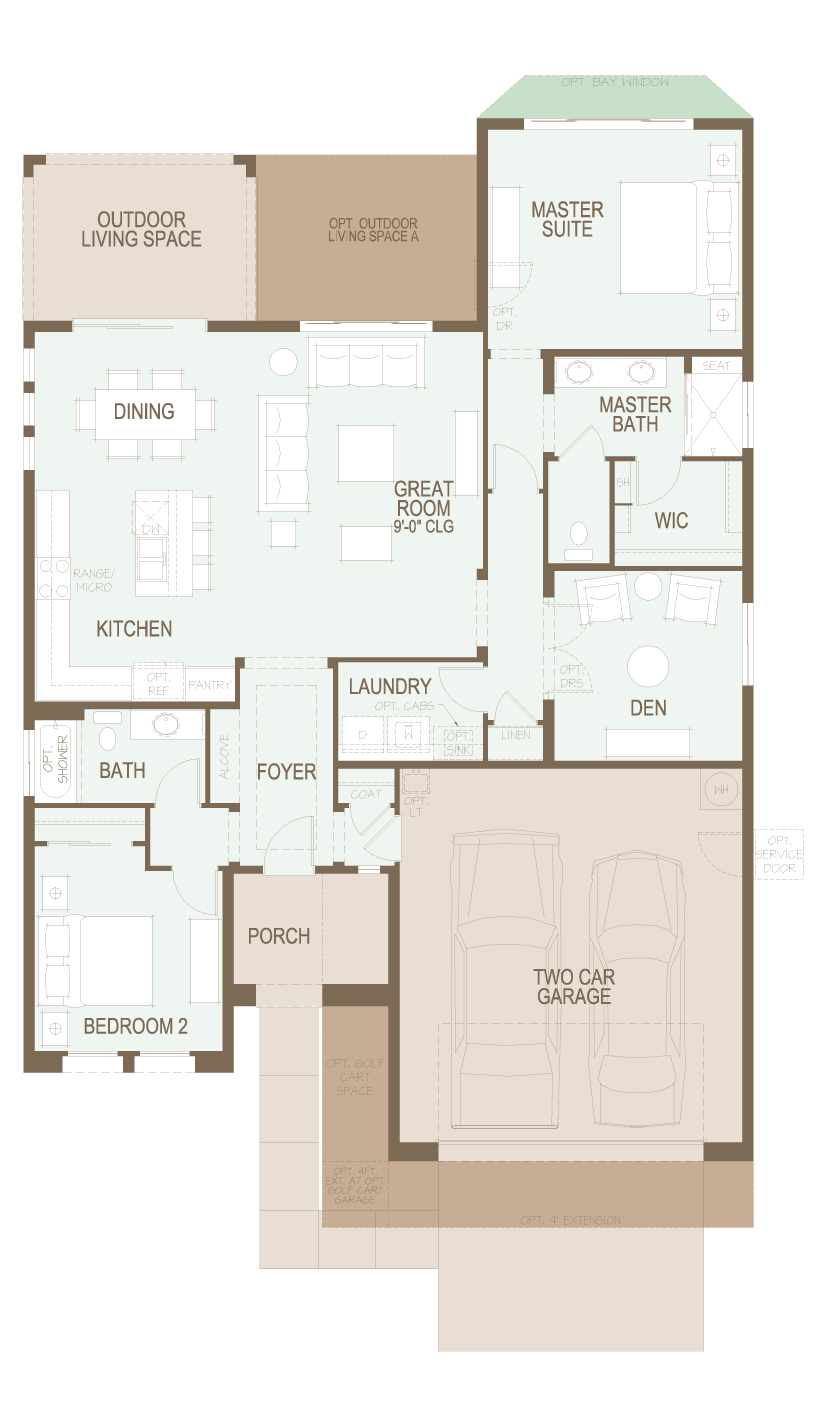 Riva floor plan, PebbleCreek 55+ community in Goodyear AZ