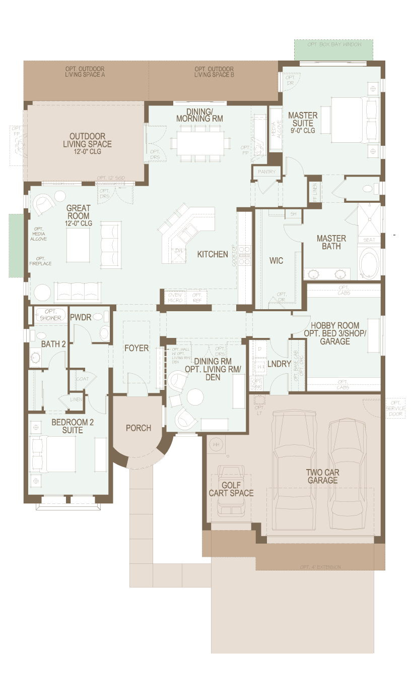 Sonata 2541 floor plan, PebbleCreek 55+ community in Goodyear AZ