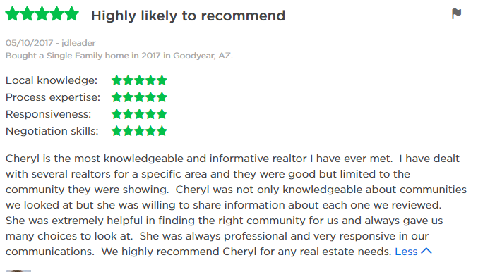Cheryl Benjamin Loving Phoenix Team Real Estate Review