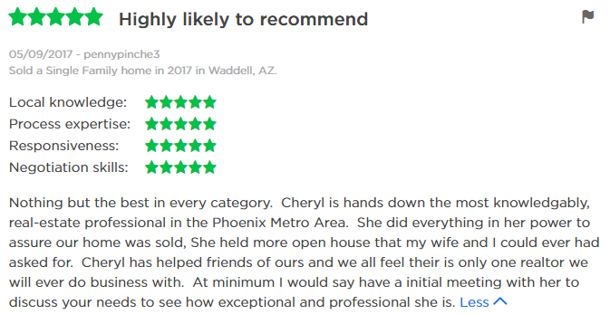 Review of Cheryl Benjamin Realty One Group