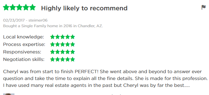 Cheryl Benjamin Loving Phoenix Team at Realty One Group Reviews