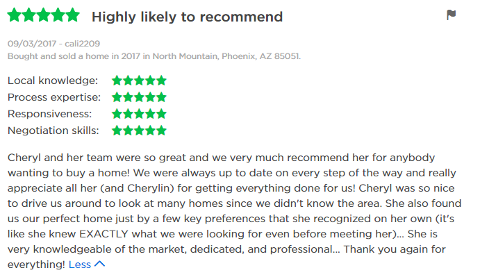 Cheryl Benjamin Zillow Review 5