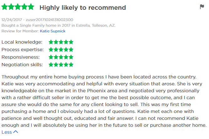 Katie Supnick Zillow Review