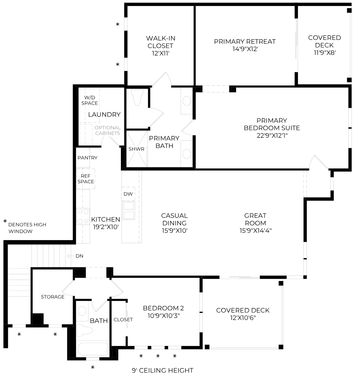 Residence Five Floor Plan - Second Floor