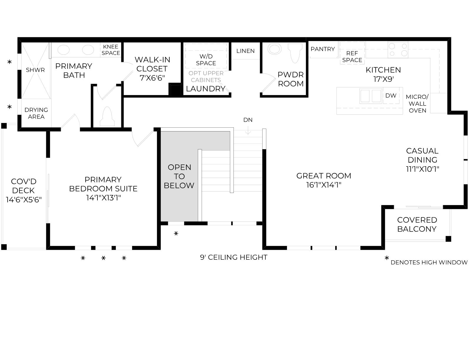 Residence One Floor Plan - Second Floor