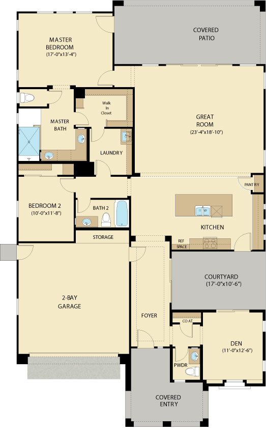 Crest floor plan by Lennar, Victory at Verrado 55+ community in Buckeye AZ