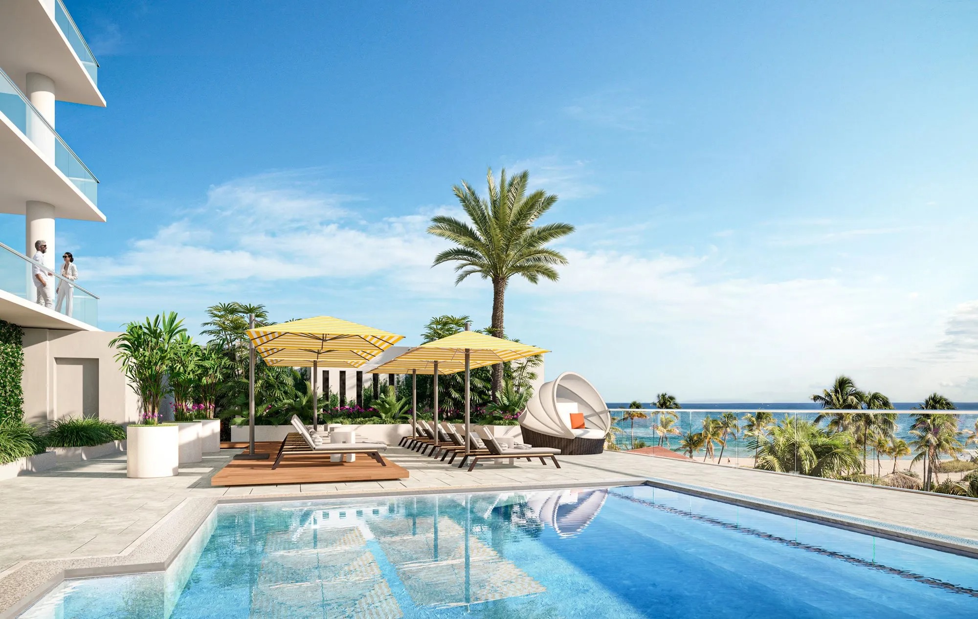 Pool deck at Salato Pompano Beach