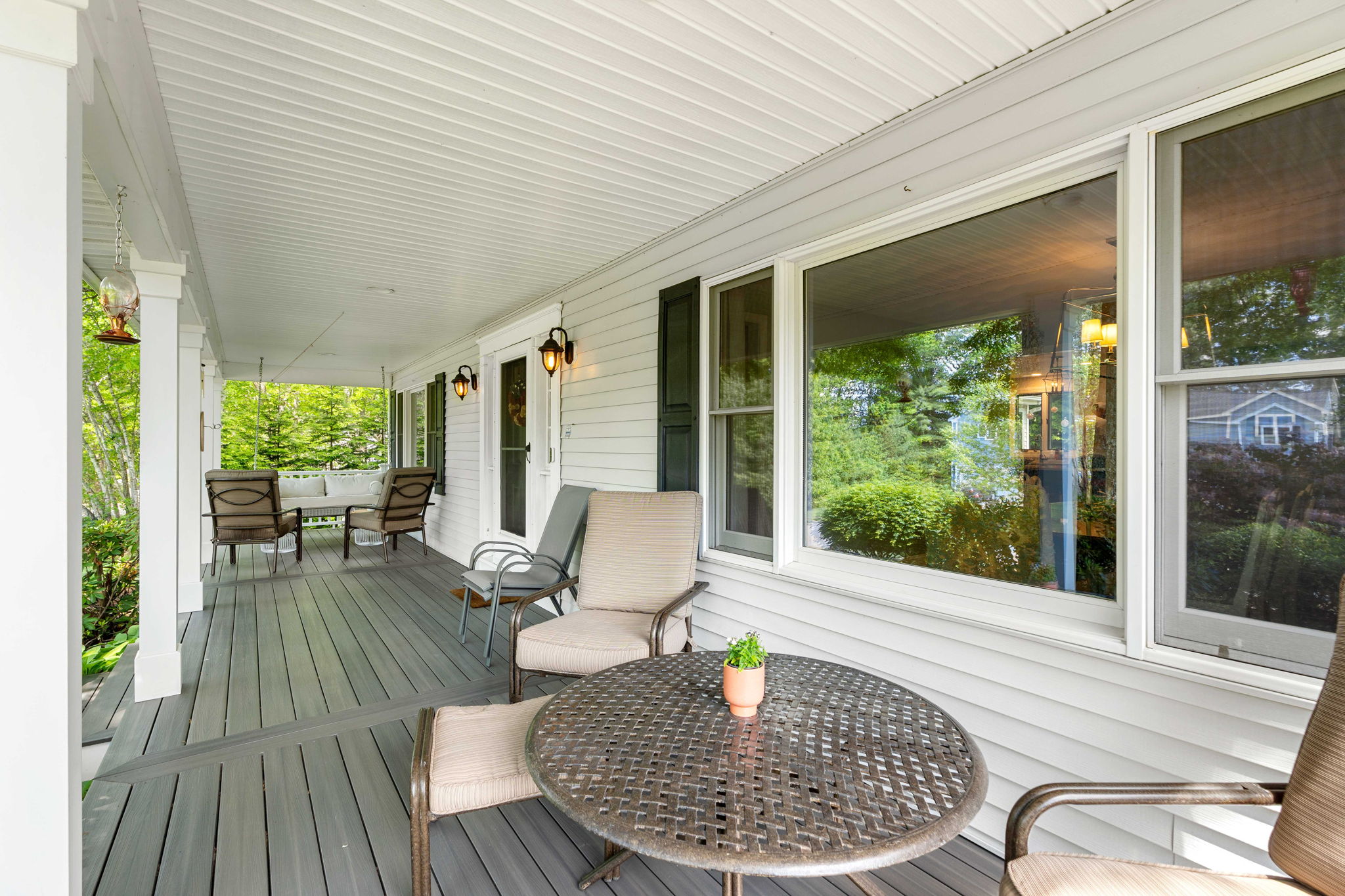 Farmers porch and front exterior of 10 Captain Circle Tewksbury MA