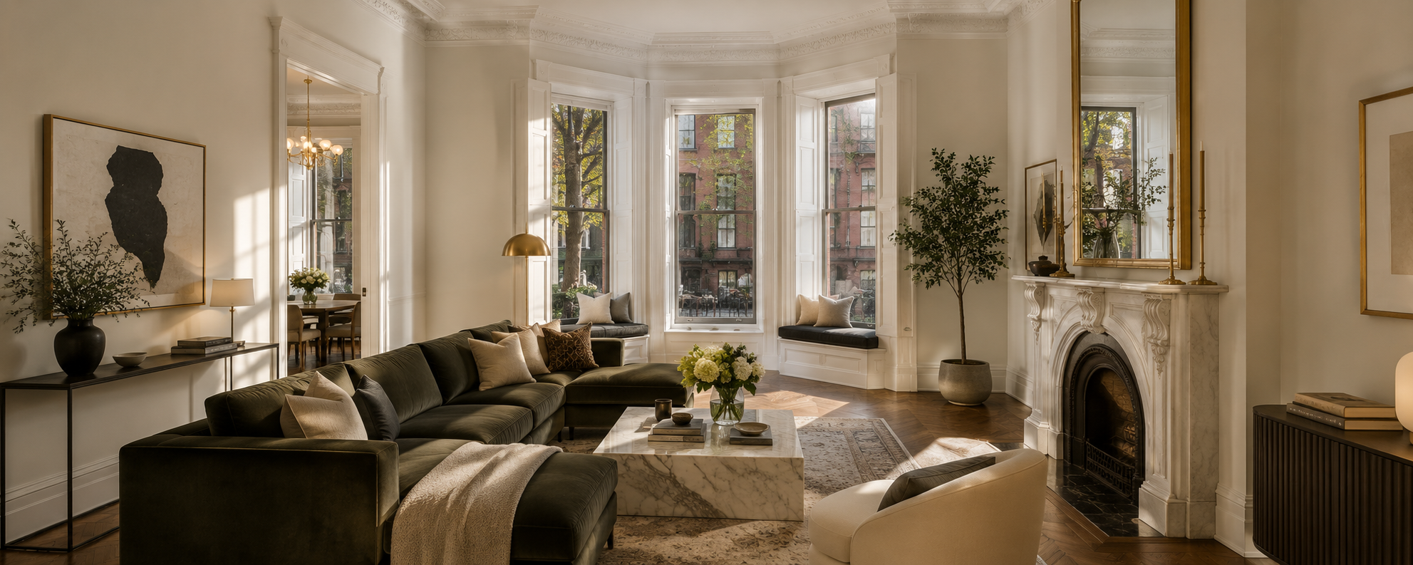 South End brownstone parlor floor